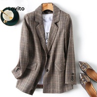 Blazer Gingham Lovito: Estilo Casual e Moderno - imagem 1