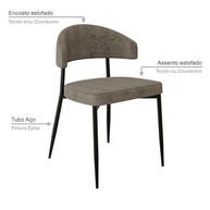 Cadeira Bless Fixa com 4 Pés - 55x52,5x77,5 cm - Estrutura em Aço com Acabamento Epóxi - imagem 5