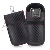 Pacote 2 Bolsas Faraday Fibra de Carbono: Bloqueio Total Sinal Chave Carro Anti-Roubo e Anti-Hacking - imagem 1