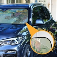Para-Brisa Aquarela Girassóis - Protetor Solar Dobrável com Bloqueio UV para Carros - imagem 4