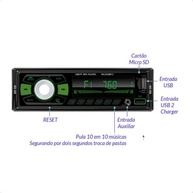 Rádio Automotivo Bluetooth 1 Din 12V/24V 4 Canais 52W RMS RS2724BR MI - Som Potente e Conectividade Total - imagem 3