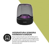Harman Kardon Aura Studio 4: Caixa de Som Bluetooth Preta com Design Icônico e Iluminação Vibrante - imagem 3