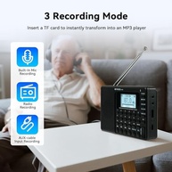 Rádio Portátil Retekess V115P: Ondas Curtas AM/FM/SW/WB, Recarregável, Bluetooth, Gravação e Mais! - imagem 4