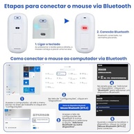 Combo Teclado e Mouse Bluetooth Sem Fio, Ultrafino e Recarregável - Compatível com Tablets Android, iPhone, iPad, Windows Surface e Mais (Preto) - imagem 4