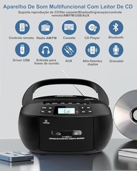 Mini System Retrô com CD, Cassete e Bluetooth: Reviva suas Memórias Musicais! - imagem 3