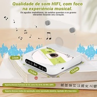 Mini CD Player Portátil 2000mAh com Bluetooth, Rádio FM e Alto-Falantes - Leve sua música para onde for! - imagem 3