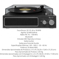 Vitrola Raveo Studio Ebony Bluetooth USB FM - Preto | Som Clássico com Tecnologia Moderna - imagem 4