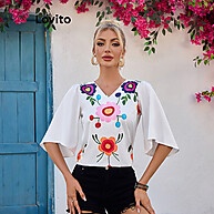 Blusa Boho Floral Lovito: Estilo e Conforto com Toque Feminino - imagem 1