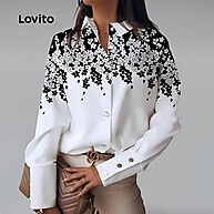 Blusa Branca Casual com Botões Florais Lovito: Estilo para Todas as Estações - imagem 1