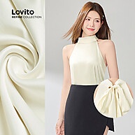 Blusa Casual Lisa Drapeada com Amarração nas Costas - Lovito Refine - imagem 1
