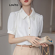 Blusa Casual Lisa Franzida Lovito: Estilo e Conforto para Mulheres - imagem 1