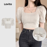 Blusa Casual Lisa Plissada Lovito: Estilo e Conforto Feminino - imagem 1