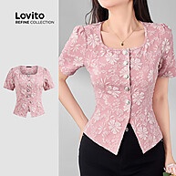 Blusa Casual Lovito Refine Jacquard - Conforto e Estilo - imagem 1