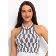 Blusa de Tricô Cinza Quintess: Conforto e Estilo - imagem 1
