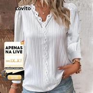 Blusa Feminina Lovito com Renda: Casual e Elegante - imagem 1