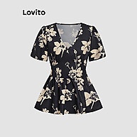 Blusa Floral Elegante Lovito para Mulheres - imagem 1