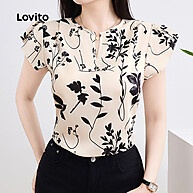 Blusa Floral Plissada Lovito: Estilo e Conforto para o Verão - imagem 1