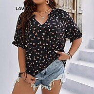 Blusa Floral Plus Size: Elegância e Conforto! - imagem 1