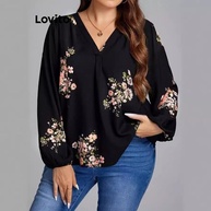Blusa Floral Plus Size Lovito: Estilo e Conforto! - imagem 1
