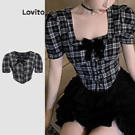 Blusa Gingham Lovito: Estilo Preppy e Elegante - imagem 1