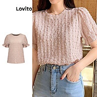 Blusa Jacquard Lovito: Elegância com Babados - imagem 1