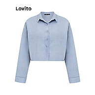 Blusa Lisa com Botões Lovito: Estilo Casual e Conforto Feminino - imagem 1