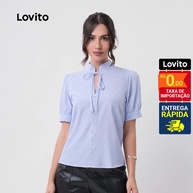 Blusa Listrada com Amarração Lovito: Estilo Casual - imagem 1