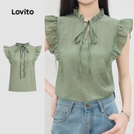 Blusa Lovito com Renda e Babados: Elegância Casual - imagem 1