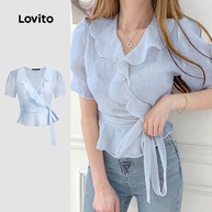Blusa Lovito: Elegância com Renda e Babados - imagem 1