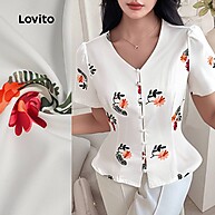 Blusa Lovito Elegante com Botões Frontais - Toque Suave para Primavera/Verão - imagem 1