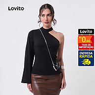 Blusa Lovito Gola Alta: Elegância e Estilo! - imagem 1