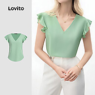Blusa Lovito Verde com Babados: Estilo Casual - imagem 1