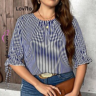 Blusa Plus Size Boho Listrada Lovito: Estilo e Conforto! - imagem 1
