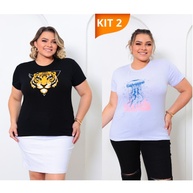 Blusa Plus Size: Kit 2 Camisetas GG ao G3 - imagem 1