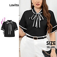 Blusa Plus Size Lovito: Elegância com Gravata - imagem 1