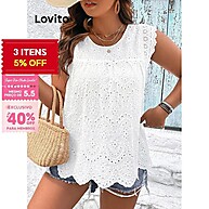 Blusa Plus Size Lovito: Renda e Elegância! - imagem 1