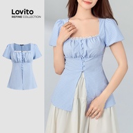 Blusa Xadrez Plissada: Estilo Casual e Elegante - imagem 1