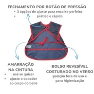 Babador BLW sem Manga Impermeável com Botão Menino Menina - Avental BLW - imagem 4