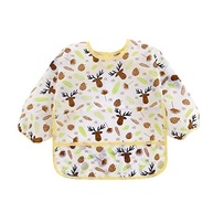 Babador Manga Longa BLW Estampado - Kit com 2 Unidades Alce e Cactos | Impermeável e Confortável - imagem 5