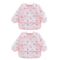 Babador Manga Longa Impermeável BLW - Kit com 2 Unidades Estampa Flamingo - imagem 3