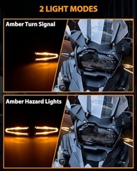 Luzes de Seta LED Âmbar para BMW F750GS, F850GS, R1250GS e Mais - Upgrade Frontal Premium - imagem 3