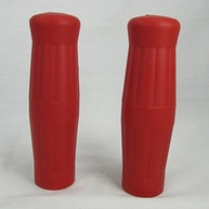 Punhos de Guidão Estilo "Coke" RED - Borracha Macia para Harley Bobber, Chopper e Cafe Racer (2,5 cm) - imagem 1