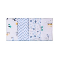 Paninho de Boca Estampado Karinho 32x32cm | 4 Unidades 100% Algodão Macio para Bebê - imagem 1