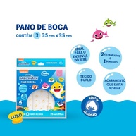 Pano de Boca Baby Shark - Flanela 100% Algodão com Estampas Divertidas - imagem 3