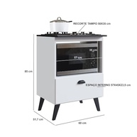 Balcão para Forno e Cooktop 4 Bocas Bogotá Branco – Design Moderno e Funcionalidade Inteligente - imagem 4