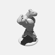 Capivara Bodybuilder Branca - Escultura Exclusiva e Detalhada para Decoração - imagem 3
