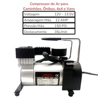Compressor de Ar Portátil 12V 150PSI: Encha Pneus, Colchões e Boias Rapidamente! - imagem 3
