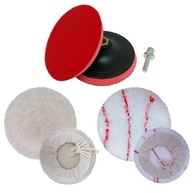 Kit Polimento Automotivo Completo: Disco 125mm, Boina de Lã e Microfibra + Adaptador M14 - imagem 2