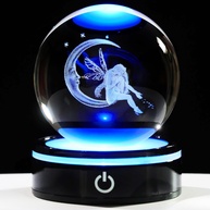 Estatueta de Fada da Lua 3D com Bola de Cristal Iluminada - Presente Encantador para Mulheres e Meninas - imagem 1