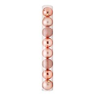 Bolas em Tubo Rose Gold 6cm – Elegância para sua Árvore de Natal - imagem 1